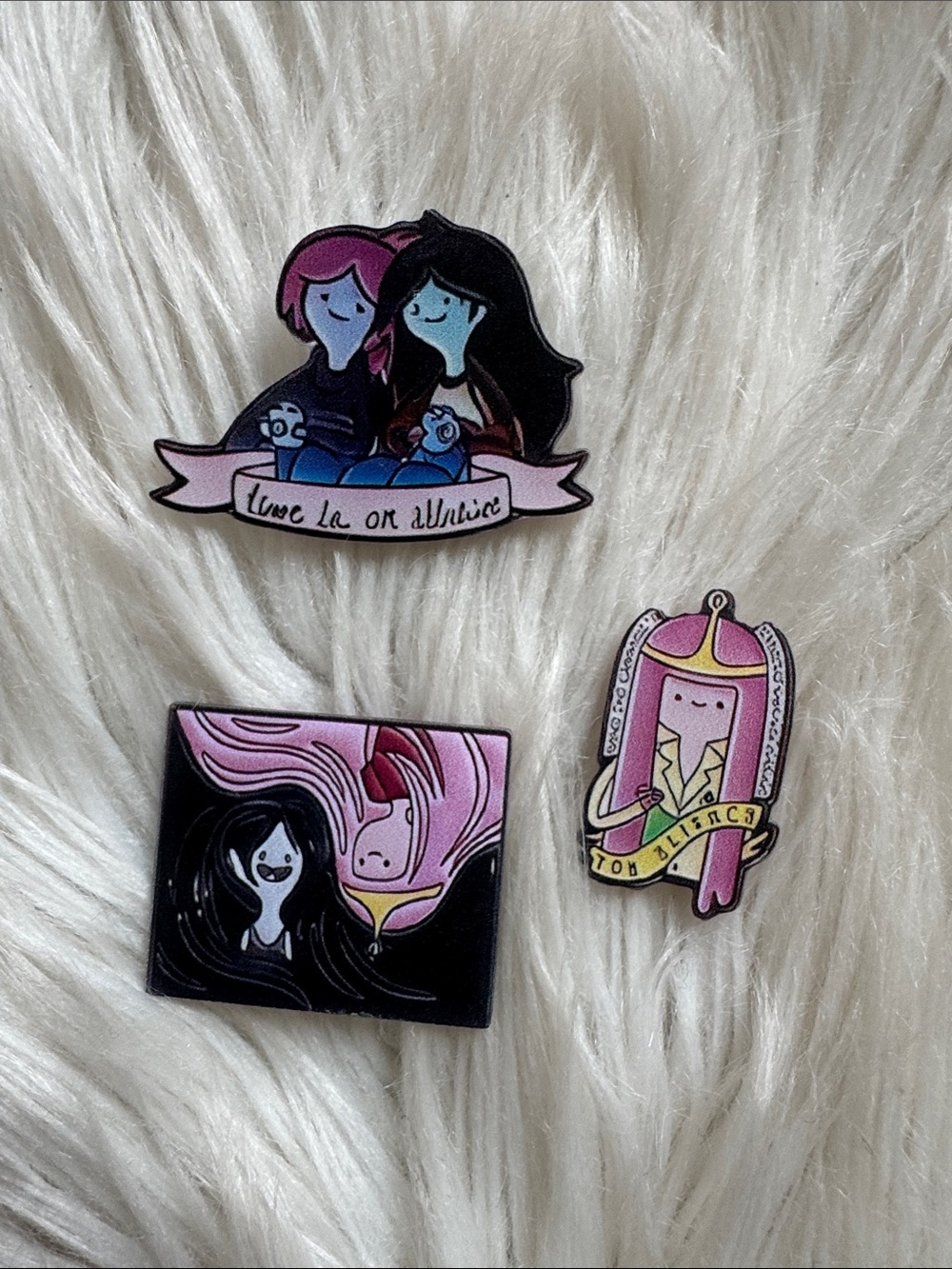 Princess Bubblegum Adventure Time Pink & Black Pin Set - 3 Peices